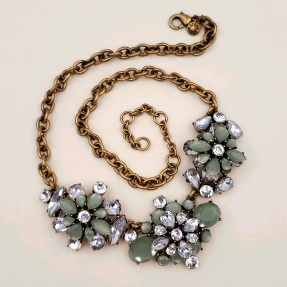 J. Crew Jewelry - J. Crew Mint Green Rhinestone Statement Necklace